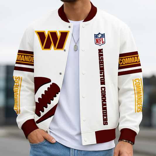 LIMITED EDITION - NEW CUSTOMIZED NFL12 WTC WASHINGTON COMMANDERS BASEBALL JACKET