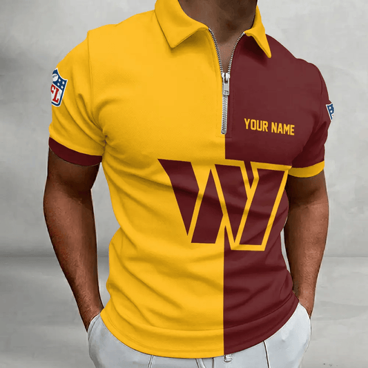 [SPECIAL OFFER] NEW CUSTOMIZED NFL12 WTC WASHINGTON COMMANDERS ZIP POLO SHIRT