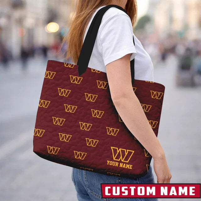 LIMITED EDITION - NEW CUSTOMIZED NFL12 WS COMMANDERS QUILTED TOTE BAG