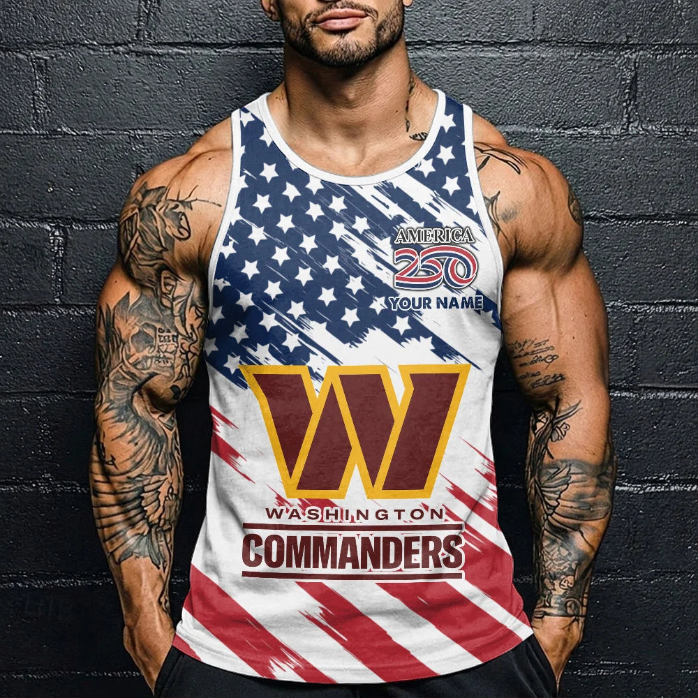 LIMITED EDITION - NEW CUSTOMIZED NFL12 WTC WASHINGTON COMMANDERS UNISEX TANK TOP