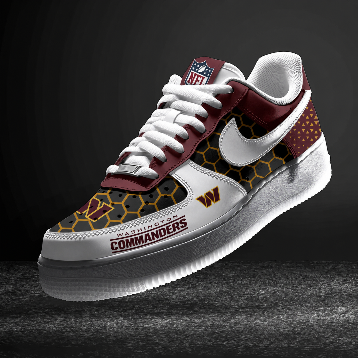 LIMITED EDITION - NEW CUSTOMIZED NFL12 WTC WASHINGTON COMMANDERS AF1 SNEAKERS