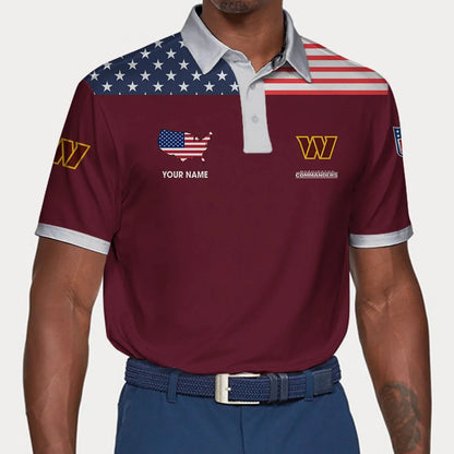 LIMITED EDITION - NEW CUSTOMIZED NFL12 WTC WASHINGTON COMMANDERS POLO SHIRT