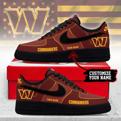 LIMITED EDITION - NEW CUSTOMIZED NFL12 WTC WS COMMANDERS AF1 SNEAKERS