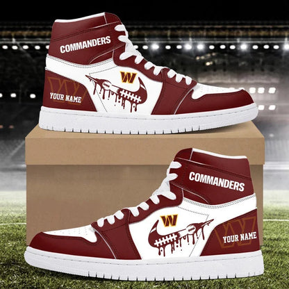 LIMITED EDITION - NEW CUSTOMIZED NFL12 WTC WASHINGTON COMMANDERS AIR JORDAN SNEAKERS