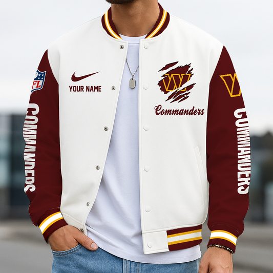 LIMITED EDITION - NEW CUSTOMIZED NFL12 WTC WASHINGTON COMMANDERS BASEBALL JACKET