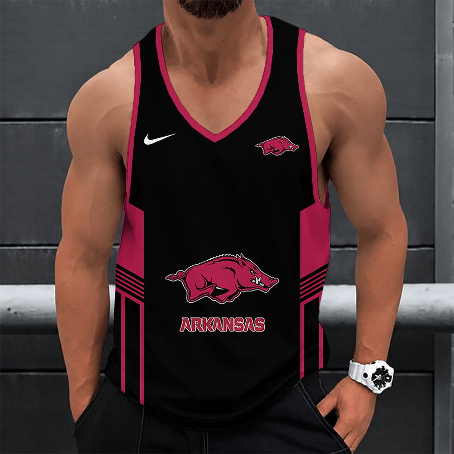 [FAN FAVORITE] NEW CUSTOMIZED NCAA FBS12 AKR ARKANSAS RAZORBACKS UNISEX TANK TOP