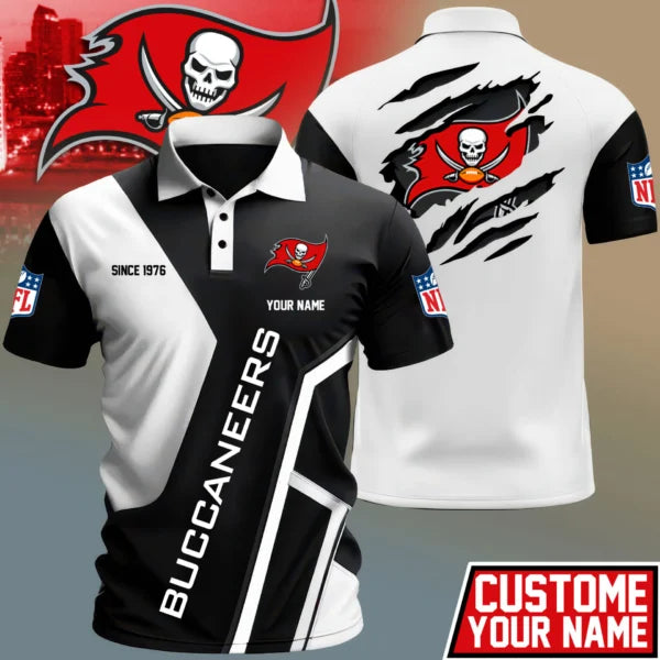 LIMITED EDITION - NEW CUSTOMIZED NFL10 TBB TAMPA BAY BUCCANEERS POLO SHIRT