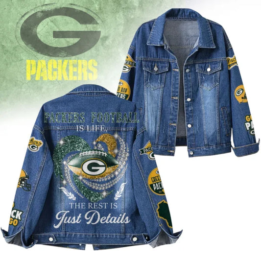 LIMITED EDITION - NEW CUSTOMIZED NFL08 GBP GREEN BAY PACKERS DENIM JACKET