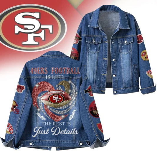 LIMITED EDITION - NEW CUSTOMIZED NFL11 SF49 SAN FRANCISCO 49ERS DENIM JACKET