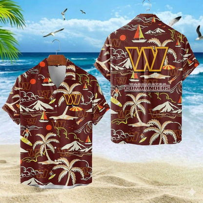 VIRAL EDITION  - NEW CUSTOMIZED NFL12 WTC WASHINGTON COMMANDERS UNISEX INDEPENDENCE DAY HAWAIIAN SHIRT & SHORTS SET