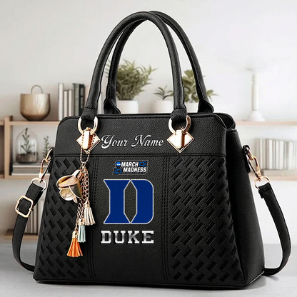 LIMITED EDITION - NEW CUSTOMIZED NCAA MAM12 DLD DUKE BLUE DEVILS ZIP HANDBAG MULTICOLOR