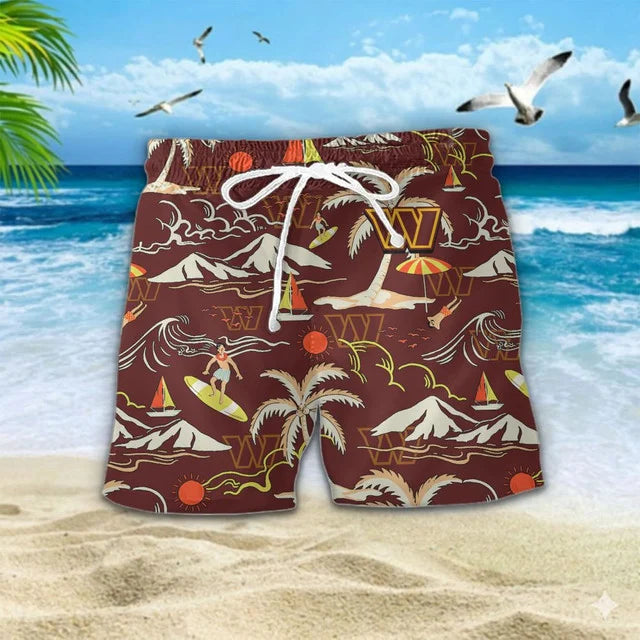 VIRAL EDITION  - NEW CUSTOMIZED NFL12 WTC WASHINGTON COMMANDERS UNISEX INDEPENDENCE DAY HAWAIIAN SHIRT & SHORTS SET