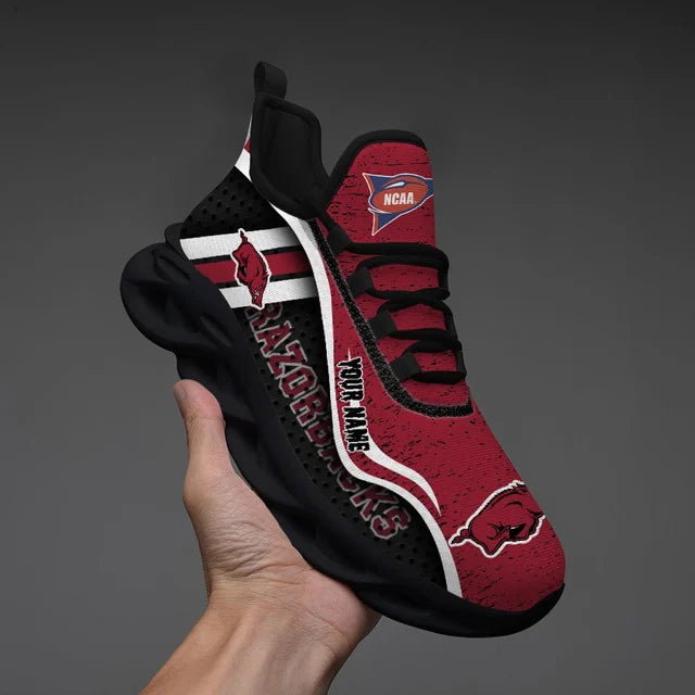 EXCLUSIVE EDITION - NEW CUSTOMIZED NCAA FBS12 AKR ARKANSAS RAZORBACKS CLUNKY SNEAKERS