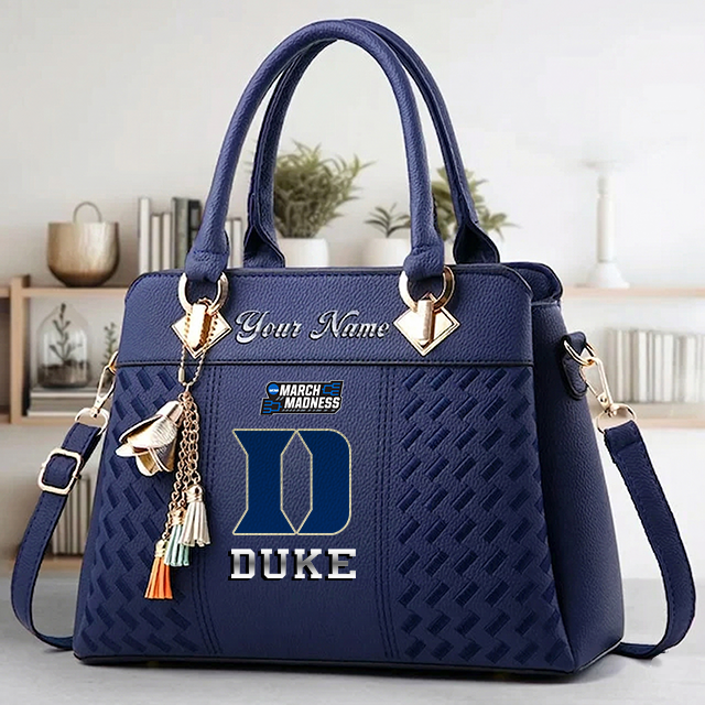 LIMITED EDITION - NEW CUSTOMIZED NCAA MAM12 DLD DUKE BLUE DEVILS ZIP HANDBAG MULTICOLOR