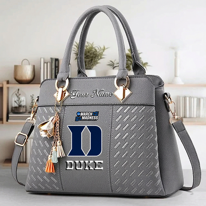 LIMITED EDITION - NEW CUSTOMIZED NCAA MAM12 DLD DUKE BLUE DEVILS ZIP HANDBAG MULTICOLOR