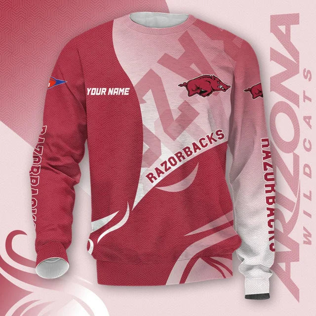MEGA SALE - NEW CUSTOMIZED NCAA FBS12 AKR ARKANSAS RAZORBACKS HOODIE, T-SHIRTS, ZIP HOODIE, SWEATSHIRTS & POLO SHIRT