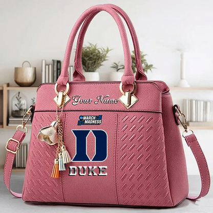 LIMITED EDITION - NEW CUSTOMIZED NCAA MAM12 DLD DUKE BLUE DEVILS ZIP HANDBAG MULTICOLOR