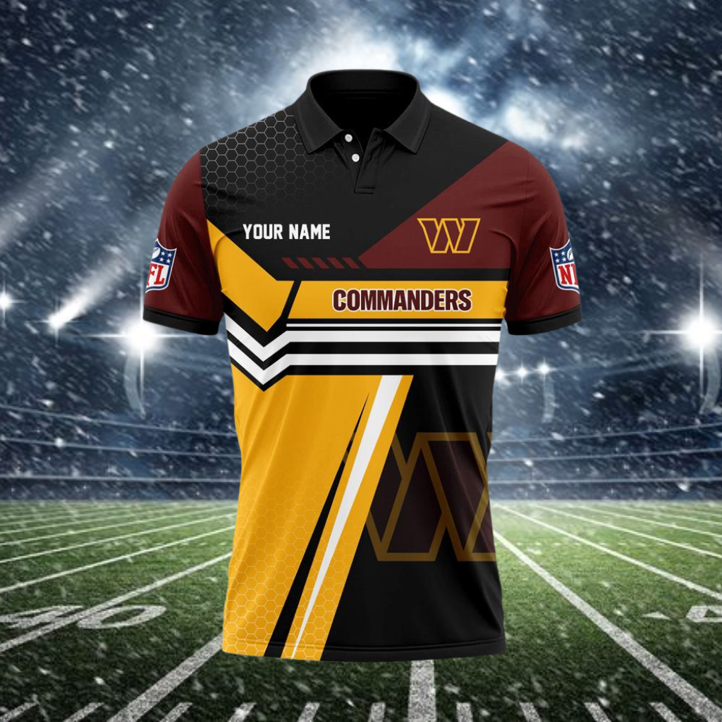 LIMITED EDITION - NEW CUSTOMIZED NFL12 WTC WASHINGTON COMMANDERS POLO SHIRT