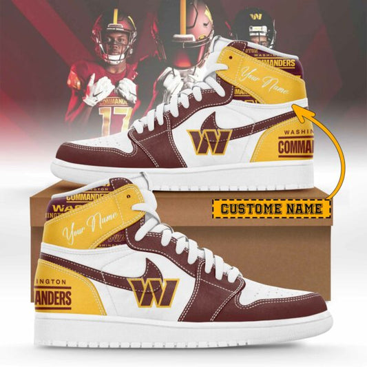 LIMITED EDITION - NEW CUSTOMIZED NFL12 WTC WASHINGTON COMMANDERS AIR JORDAN SNEAKERS