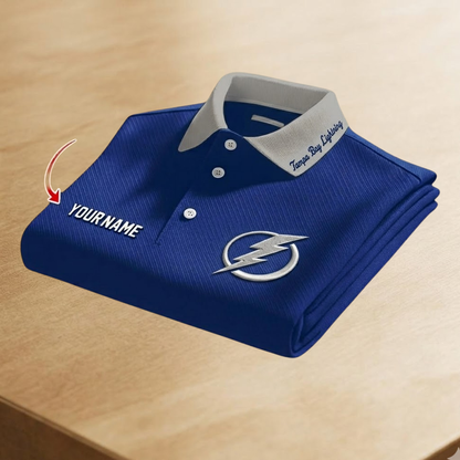 LIMITED EDITION - NEW CUSTOMIZED NHL12 TPL TAMPA BAY LIGHTNING POLO SHIRT