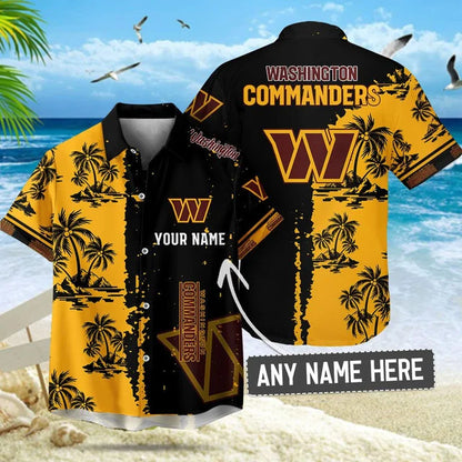 LIMITED EDITION - NEW CUSTOMIZED NFL12 WTC WASHINGTON COMMANDERS UNISEX HAWAIIAN SHIRT & SHORTS SET
