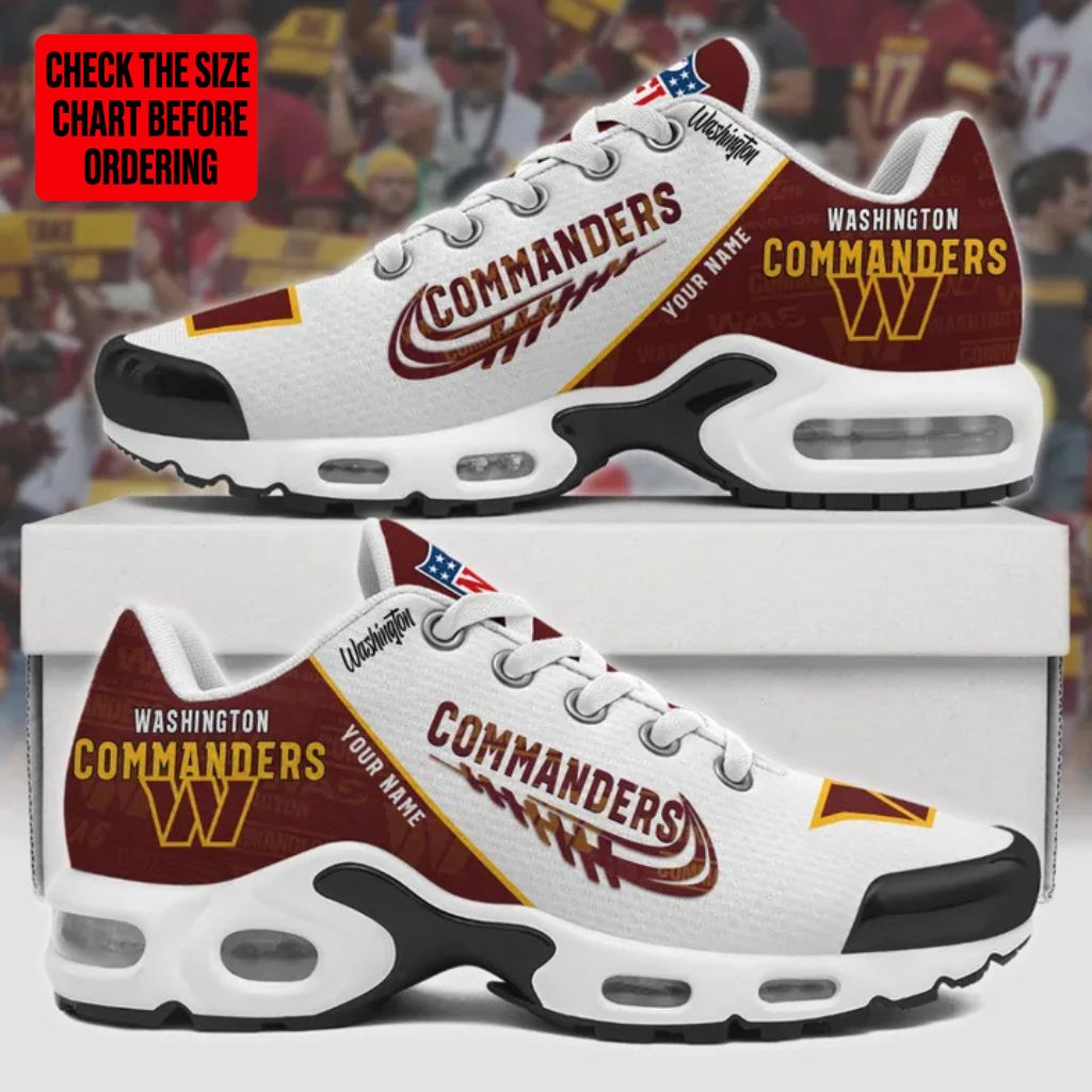 LIMITED EDITION - NEW CUSTOMIZED NFL12 WTC WASHINGTON COMMANDERS AIR MAX PLUS SNEAKERS