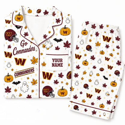 [SPECIAL OFFER] NEW CUSTOMIZED NFL12 WTC WASHINGTON COMMANDERS HALLOWEEN LONG PAJAMAS SET