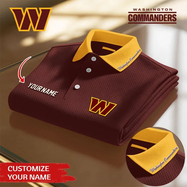 LIMITED EDITION - NEW CUSTOMIZED NFL12 WTC WASHINGTON COMMANDERS POLO SHIRT