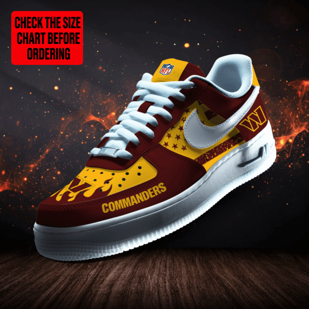 LIMITED EDITION - NEW CUSTOMIZED NFL12 WTC WASHINGTON COMMANDERS AF1 SNEAKERS