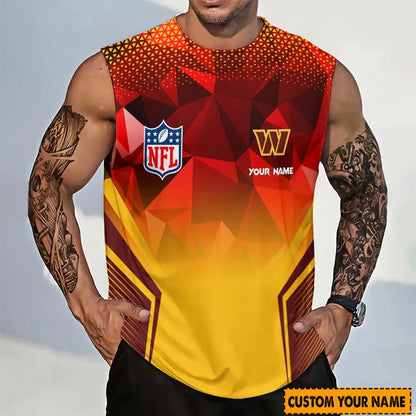 LIMITED EDITION - NEW CUSTOMIZED NFL12 WTC WASHINGTON COMMANDERS MEN'S GYM SHIRT