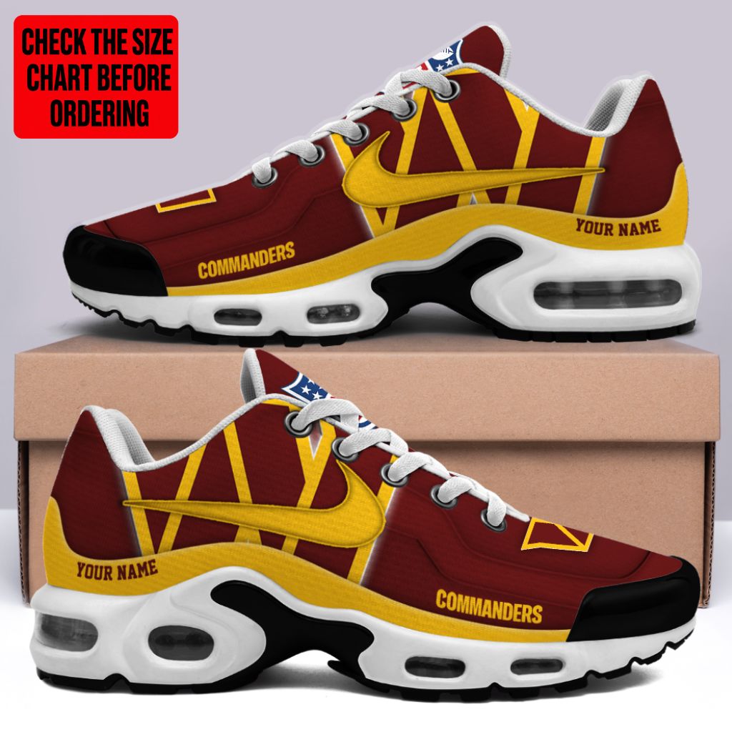 LIMITED EDITION - NEW CUSTOMIZED NFL12 WTC WASHINGTON COMMANDERS AIR MAX PLUS SNEAKERS