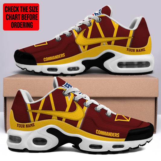 LIMITED EDITION - NEW CUSTOMIZED NFL12 WTC WASHINGTON COMMANDERS AIR MAX PLUS SNEAKERS