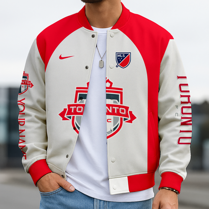 LIMITED EDITION - NEW CUSTOMIZED MLS12 TRT TORONTO FC SATIN VARSITY & BASEBALL JACKET