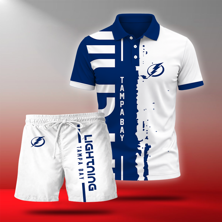 LIMITED EDITION - NEW CUSTOMIZED NHL12 TPL TAMPA BAY LIGHTNING POLO & SHORT PANTS SET