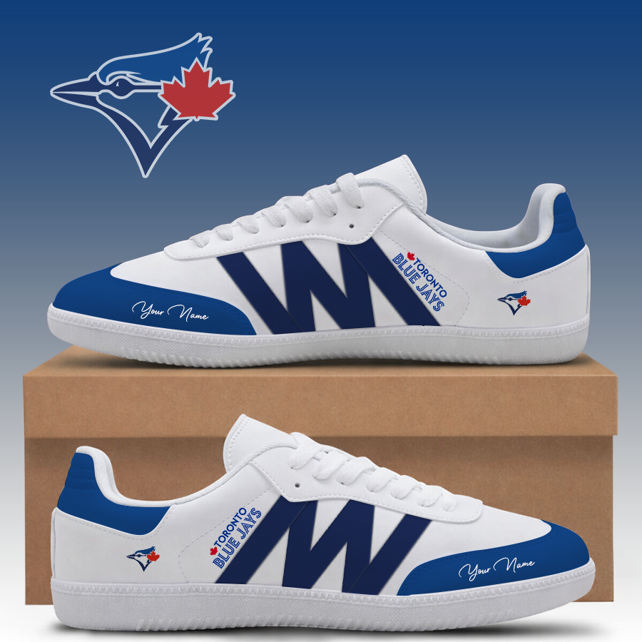 [FLASH SALE] NEW CUSTOMIZED MLB12 TBJ TORONTO BLUE JAYS CLASSIC SNEAKERS