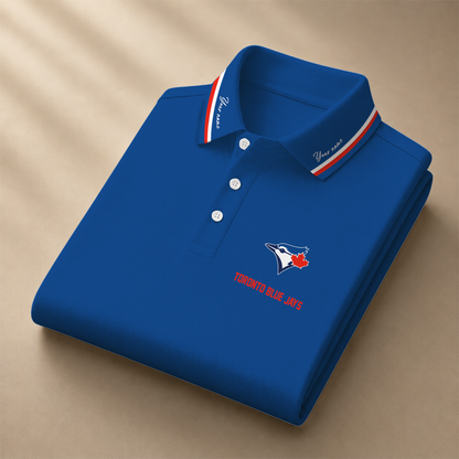 LIMITED EDITION - NEW CUSTOMIZED MLB12 TBJ TORONTO BLUE JAYS POLO SHIRT