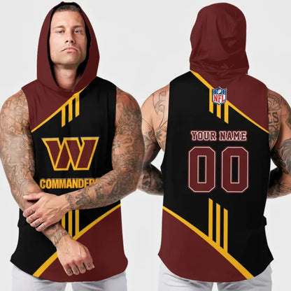 [SPECIAL OFFER] NEW CUSTOMIZED NFL12 WTC WASHINGTON COMMANDERS HOODED TANK TOP