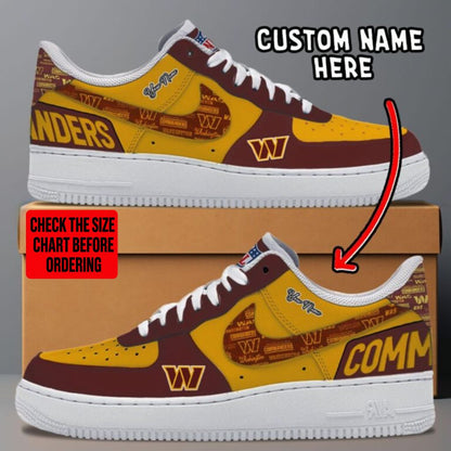 LIMITED EDITION - NEW CUSTOMIZED NFL12 WTC WASHINGTON COMMANDERS AF1 SNEAKERS