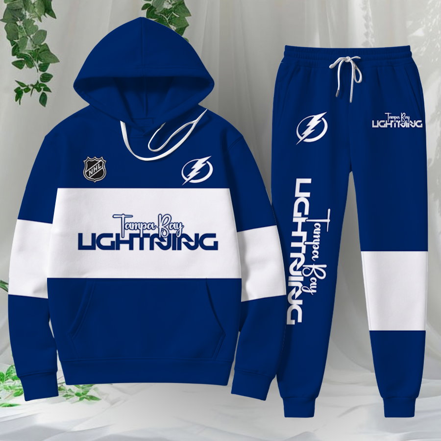 LIMITED EDITION - NEW CUSTOMIZED NHL12 TPL TAMPA BAY LIGHTNING HOODIE & SWEATPANTS SET