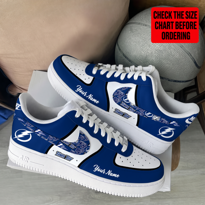 LIMITED EDITION - NEW CUSTOMIZED NHL12 TPL TAMPA BAY LIGHTNING AF1 SHOES