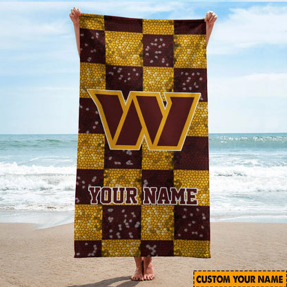 LIMITED EDITION - NEW CUSTOMIZED NFL12 WTC WASHINGTON COMMANDERS BEACH TOWEL