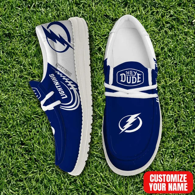 [SUPER SALE] NEW CUSTOMIZED NHL12 TPL TAMPA BAY LIGHTNING PREMIUM LOAFER SHOES