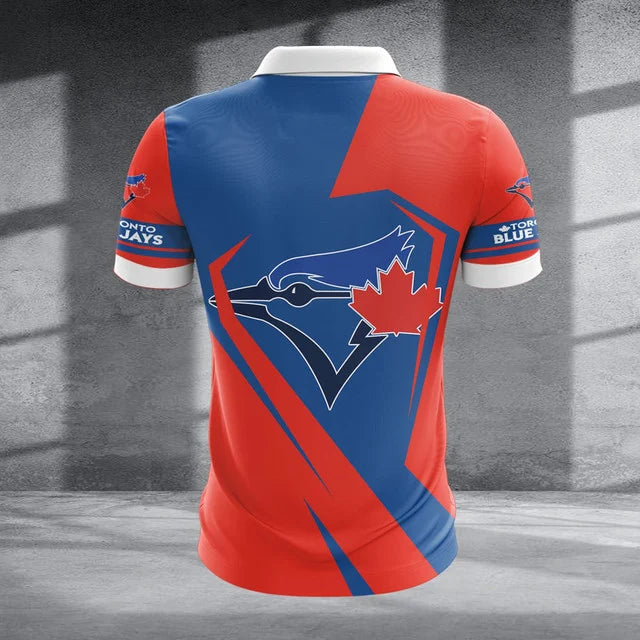 [FLASH SALE] NEW CUSTOMIZED MLB12 TBJ TORONTO BLUE JAYS ZIP POLO SHIRT
