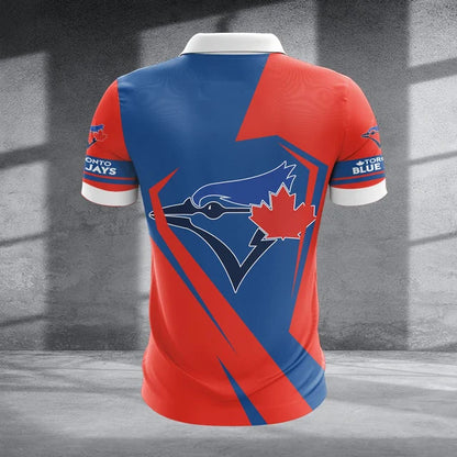[FLASH SALE] NEW CUSTOMIZED MLB12 TBJ TORONTO BLUE JAYS ZIP POLO SHIRT