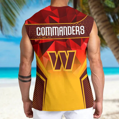 LIMITED EDITION - NEW CUSTOMIZED NFL12 WTC WASHINGTON COMMANDERS MEN'S GYM SHIRT