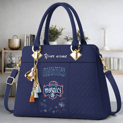 [FAN FAVORITE] NEW CUSTOMIZED WNBA13 WSM WASHINGTON MYSTICS MULTICOLOR HANDBAG