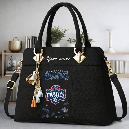 [FAN FAVORITE] NEW CUSTOMIZED WNBA13 WSM WASHINGTON MYSTICS MULTICOLOR HANDBAG