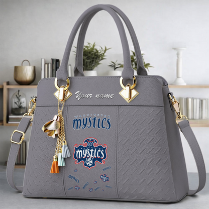 [FAN FAVORITE] NEW CUSTOMIZED WNBA13 WSM WASHINGTON MYSTICS MULTICOLOR HANDBAG