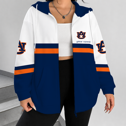 [FAN FAVORITE] NEW CUSTOMIZED NCAA FBS13 ABT AUBURN TIGERS ZIP HOODIE