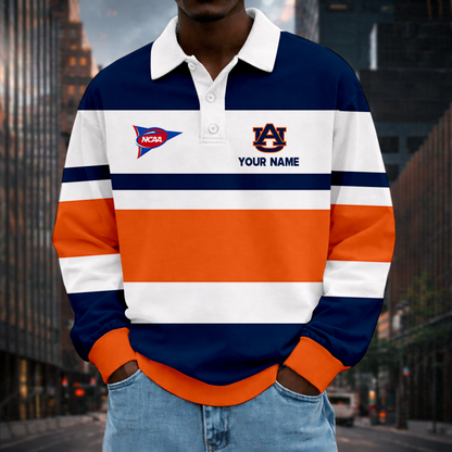 LIMITED EDITION - NEW CUSTOMIZED NCAA FBS13 ABT AUBURN TIGERS UNISEX LONG SLEEVE POLO